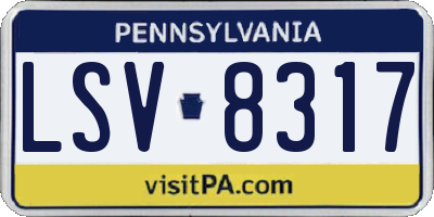PA license plate LSV8317