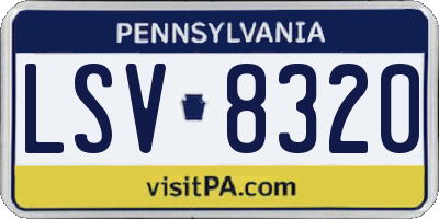 PA license plate LSV8320