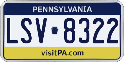 PA license plate LSV8322