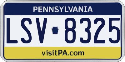 PA license plate LSV8325