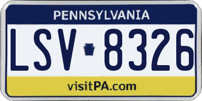 PA license plate LSV8326