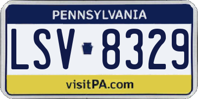 PA license plate LSV8329