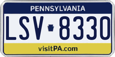 PA license plate LSV8330