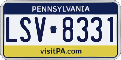 PA license plate LSV8331