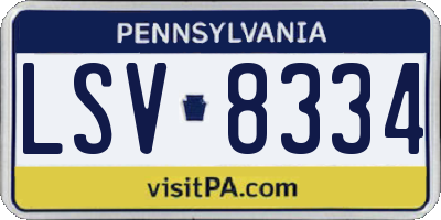 PA license plate LSV8334