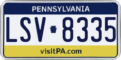 PA license plate LSV8335