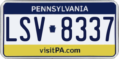 PA license plate LSV8337