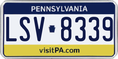 PA license plate LSV8339