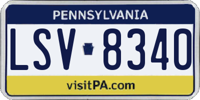 PA license plate LSV8340