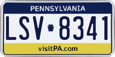 PA license plate LSV8341