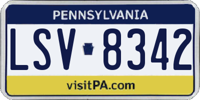 PA license plate LSV8342