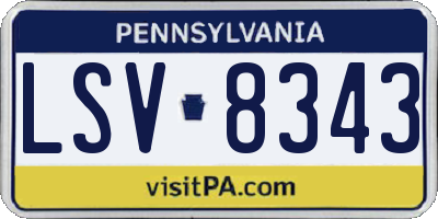 PA license plate LSV8343