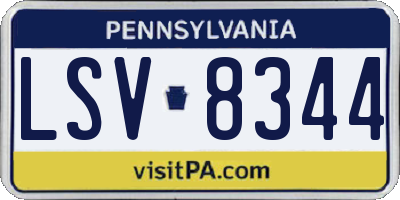 PA license plate LSV8344