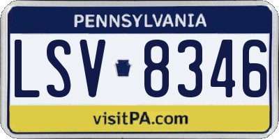 PA license plate LSV8346