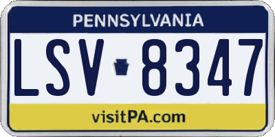 PA license plate LSV8347