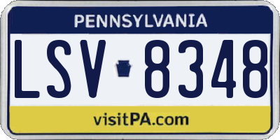 PA license plate LSV8348