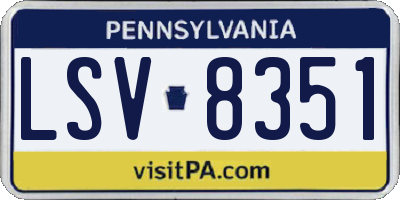 PA license plate LSV8351