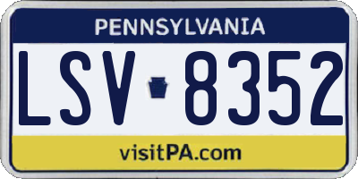 PA license plate LSV8352
