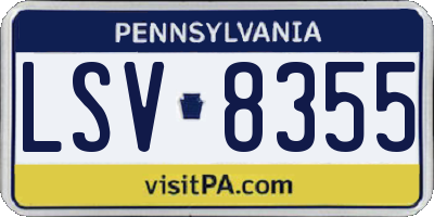 PA license plate LSV8355