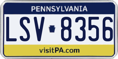 PA license plate LSV8356