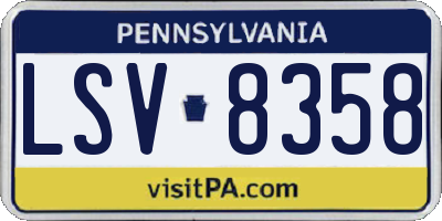 PA license plate LSV8358
