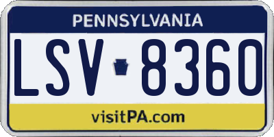 PA license plate LSV8360