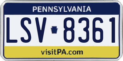 PA license plate LSV8361