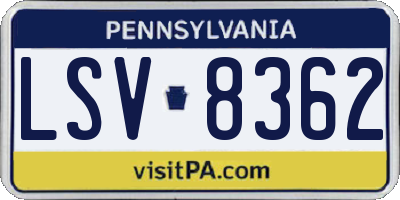 PA license plate LSV8362