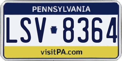 PA license plate LSV8364