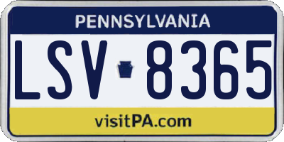 PA license plate LSV8365