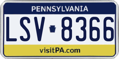 PA license plate LSV8366