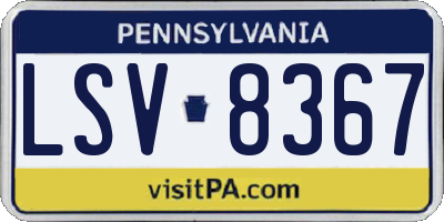 PA license plate LSV8367