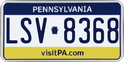 PA license plate LSV8368