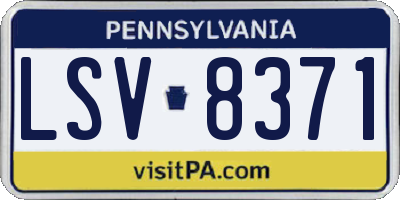 PA license plate LSV8371