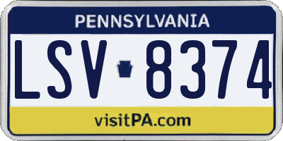 PA license plate LSV8374