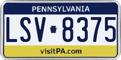 PA license plate LSV8375