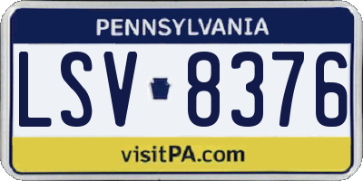 PA license plate LSV8376