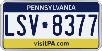 PA license plate LSV8377
