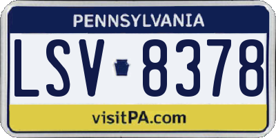 PA license plate LSV8378