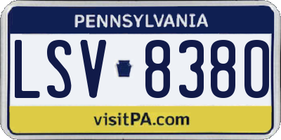 PA license plate LSV8380
