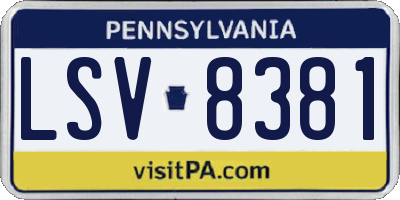 PA license plate LSV8381