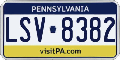 PA license plate LSV8382