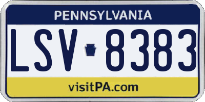 PA license plate LSV8383