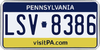 PA license plate LSV8386