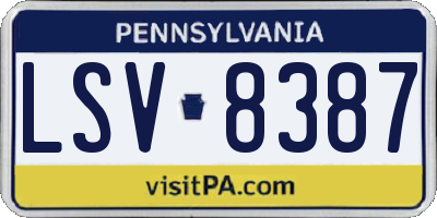 PA license plate LSV8387