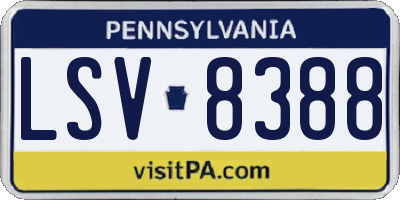 PA license plate LSV8388