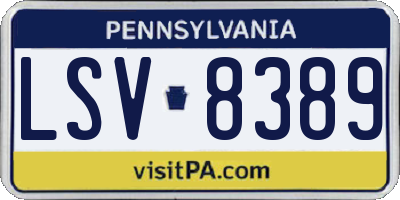 PA license plate LSV8389
