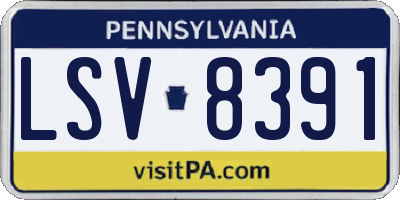 PA license plate LSV8391