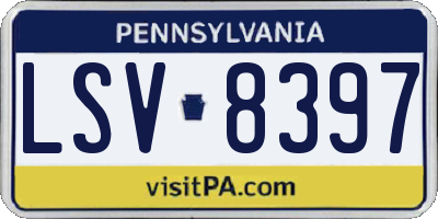 PA license plate LSV8397