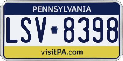 PA license plate LSV8398